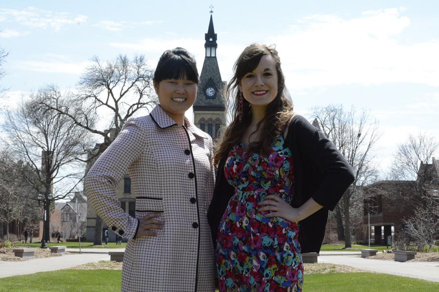 Senior Libby Otto (left) was selected as an alternate for a Fulbright scholarship to teach English in Norway. Senior Jenna Potter (right) will be leaving in August to teach English in Germany. 