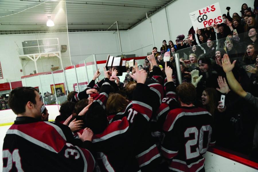 Hamline hockeys fan base traveled to Winona, Minnesota, to see them win their second ever conference championship.
