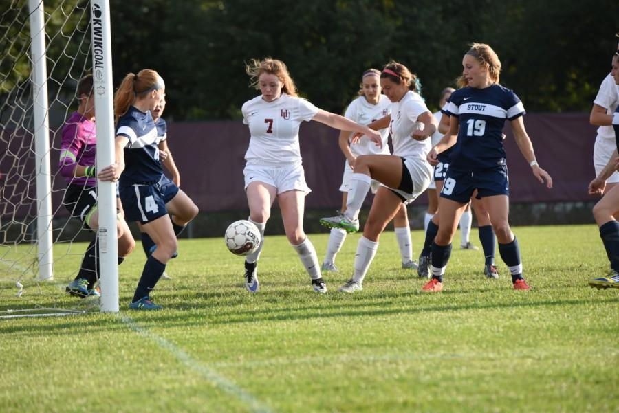 Alicia Williams attempts to score in the second half on Oct. 6 against UW-Stout.