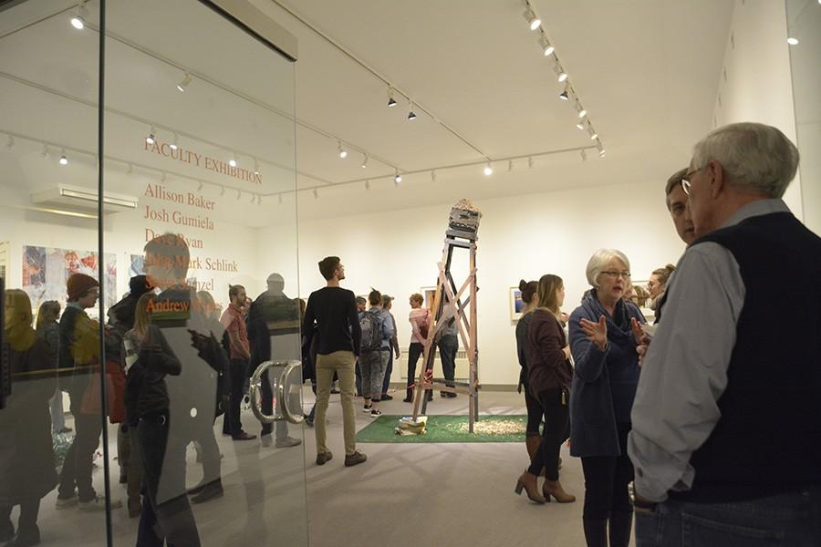 The+opening+reception+brought+students+and+art+lovers+to+Soeffker+Gallery.