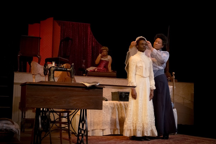 Intimate Apparel opened last weekend in Anne Simley Theatre and shows continue through this Saturday, March 12. The principal character, Esther Mills, is played by actress Ashe Jaafaru.