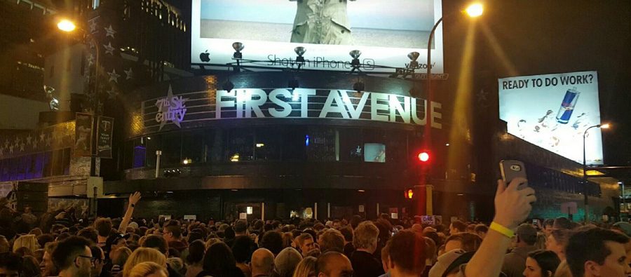 Thousands gathered at First Avenue & 7th St Entry to mourn the loss of Prince on Thursday, April 21. The club hosted an all-night dance party to honor the music legend.