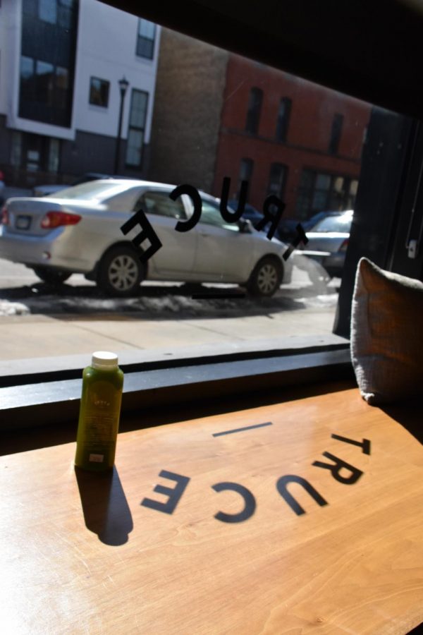 North Loop’s location offers Morning Greens juice with sunlight included.