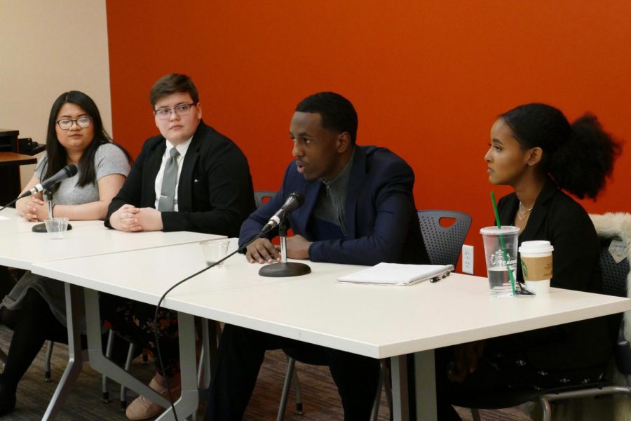 HUSC candidates include from left Dieu Do, Andrew Weston, Abdi Badri and Maryan Hersi.