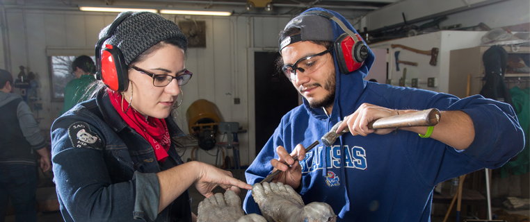  Allison Baker teaches sculpture in Hamline’s art department. She also volunteers with Big Brothers Big Sisters Twin Cities’ Free Arts program, assisting with art projects and mentoring children in high transitional phases. 
Photo courtesy of Hamline University