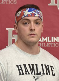 courtesy of Hamline Athletics  Senior Jobob Martin has been a key attribute to
Hamline’s Track and Field success in throwing competitions for the entire time he’s been a part of.
