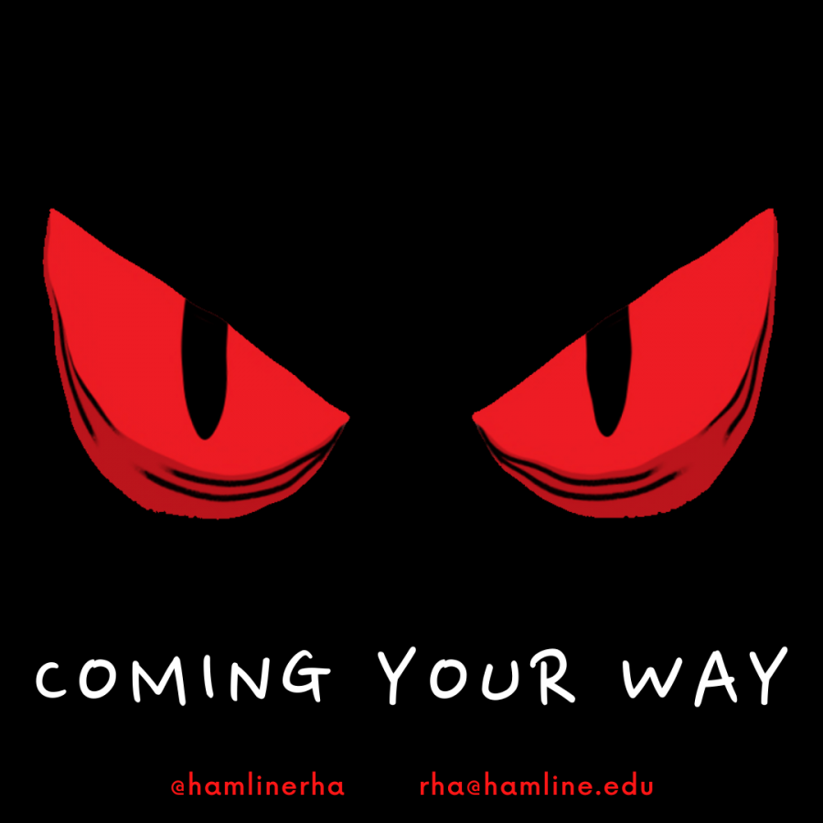 Something spooky coming your way. Haunted hallway Wednesday, October 27th from 8-11p.m. in Manor Hall.