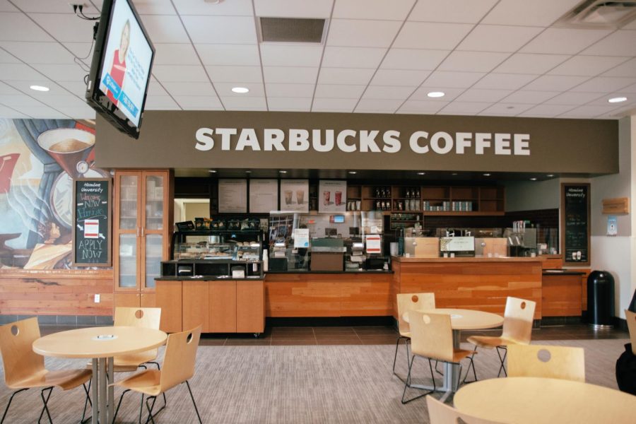 Starbucks in Anderson Student Center sits closed.