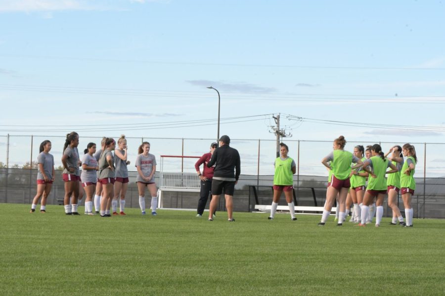 Head Coach Michael Prunty takes an active, hands-on role in his position on the Hamline Women’s soccer team.
