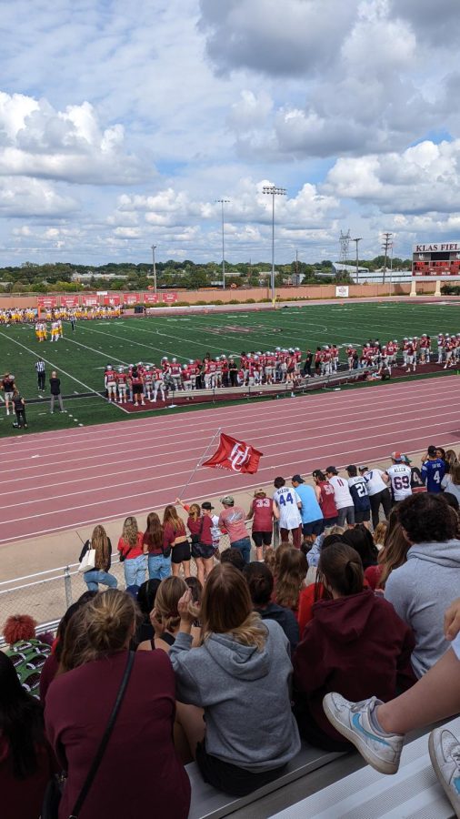 Hamline students packed the stands for the football game against University of Minnesota Morris on Sept. 10. Floods of Hamline gear covered the bleachers on Saturday afternoon.