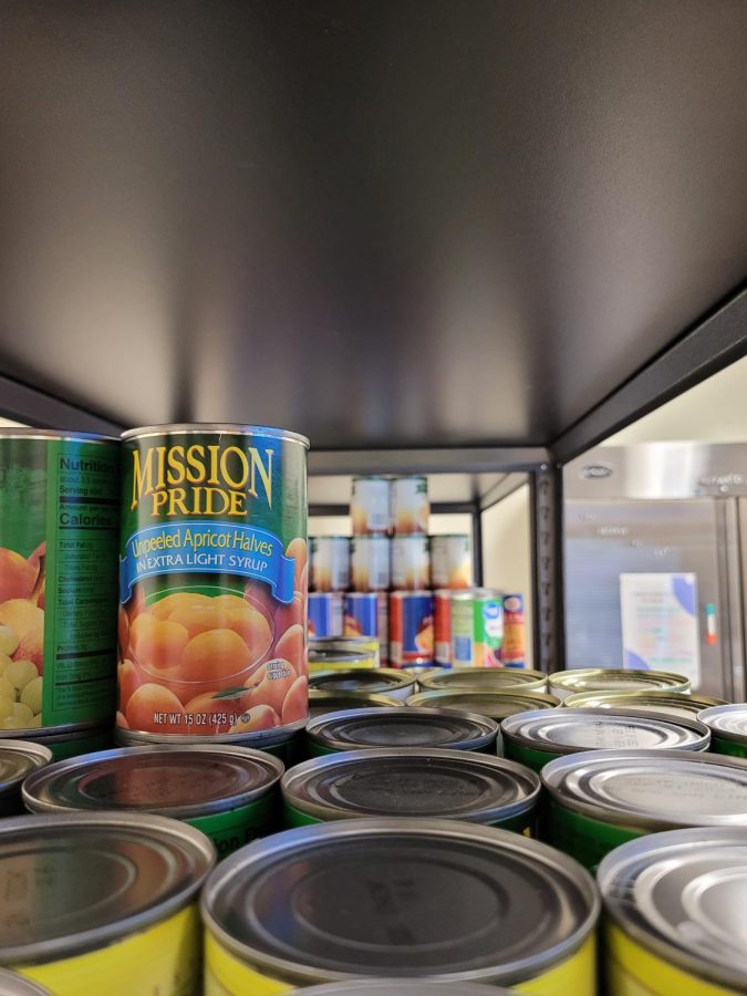Some of the canned food available in the FRC.