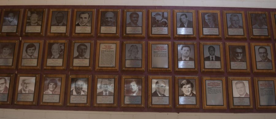 The Athletic Hall of Fame is lined with athletes from all different sports and programs, some teams that are no longer offered at Hamline for current students.