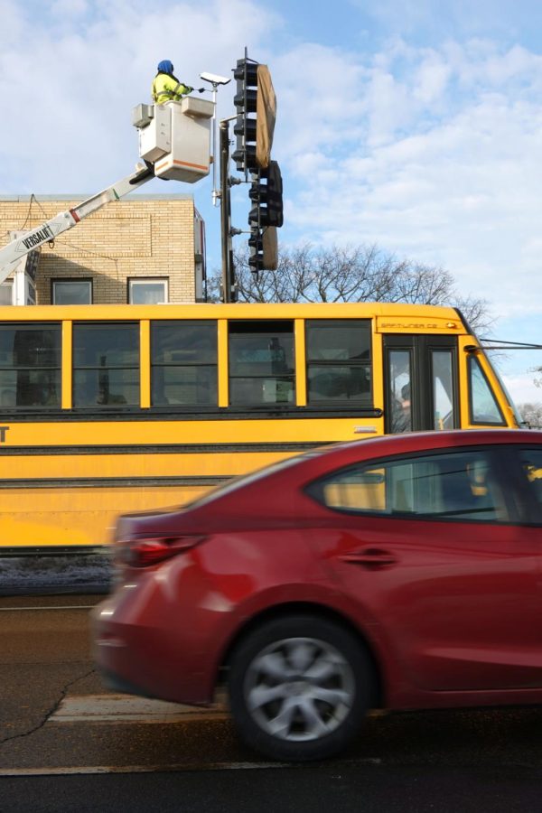 Oracle photographer Freddie Buergin-Witt captured the moment the Englewood Avenue stoplight turned on for the first time on Feb. 7.