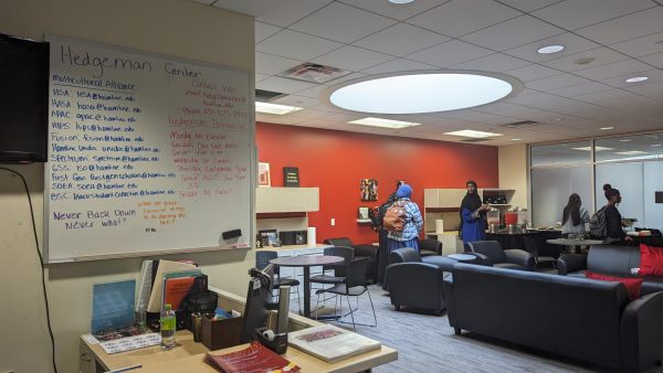 The Student Activities and Leadership Development office and the Hedgeman Center swapped rooms
over the summer, which allowed for both offices to experience a different layout of their spaces. The
Hedgeman Center is now in Anderson 319 and has couches, tables and work spaces for anyone in the
space to use.