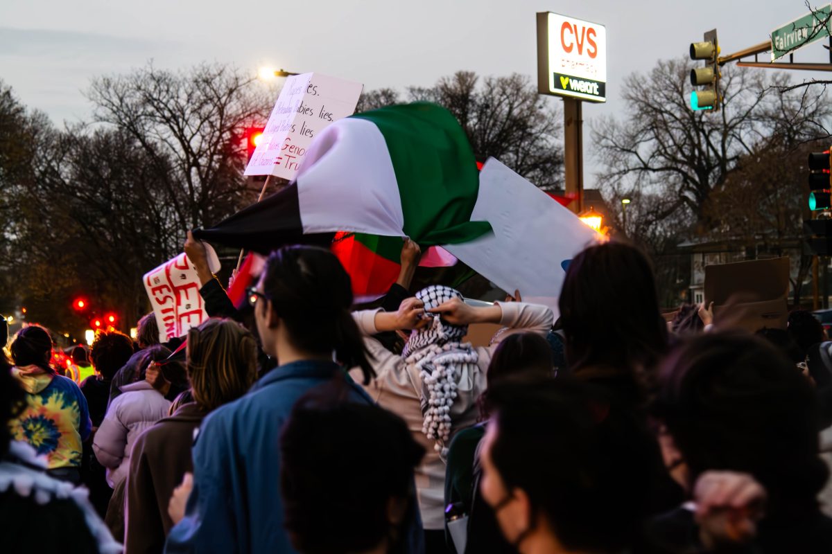 Students from colleges and universities around the Twin Cities marched for Palestine around Macalester College on Nov. 14.