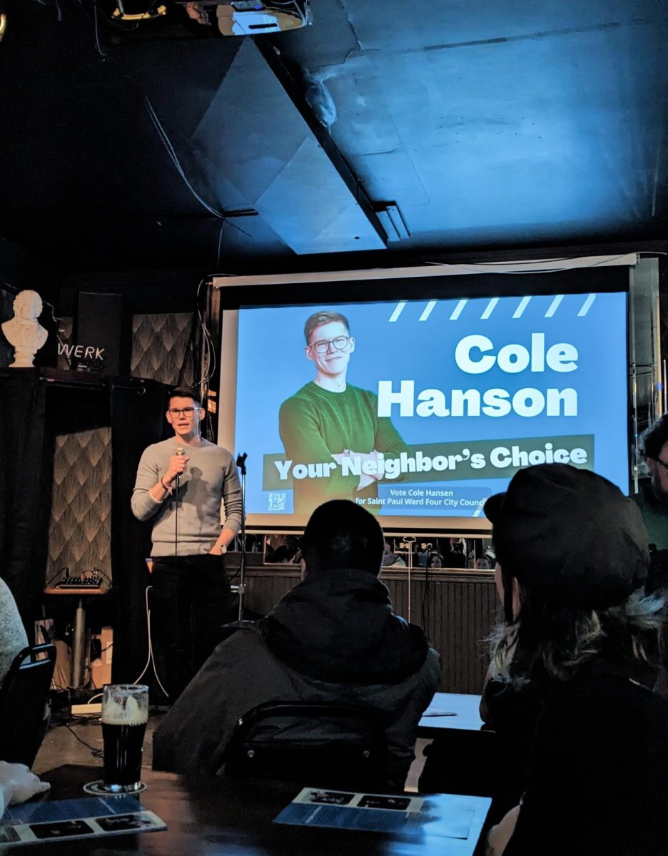 The Cole For Ward 4 launch event was held at the Black Hart of Saint Paul, where members of the community gathered to hear Hanson and his team speak about their mission.