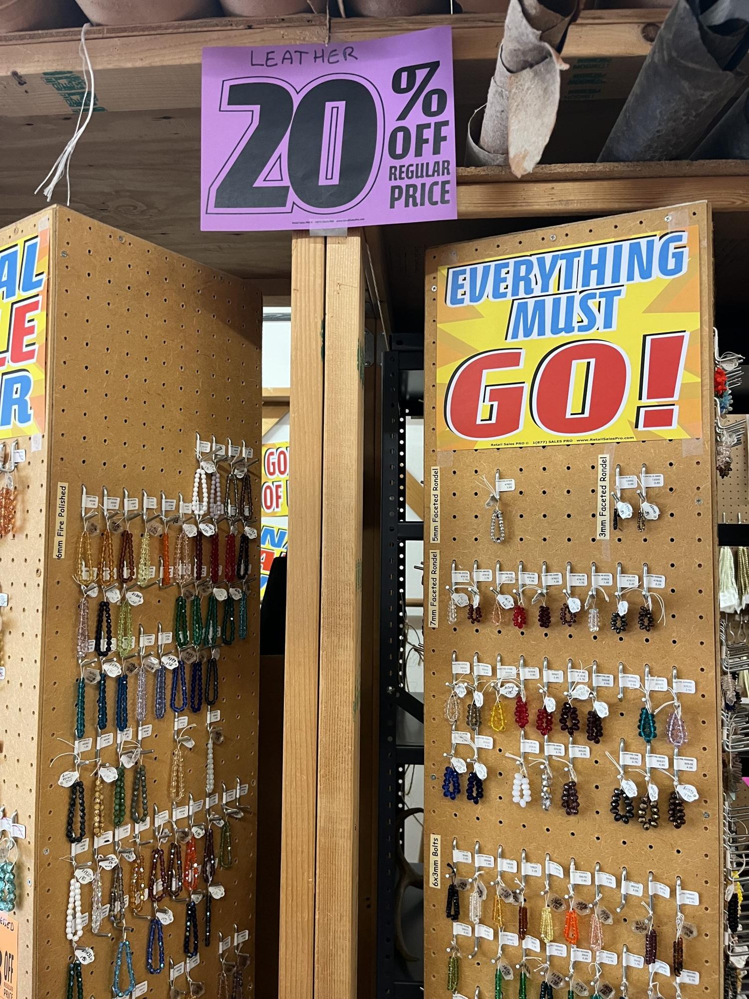 Stormcloud Trading Co. sells a wide variety of unique beads. To prepare for their closing, the beads and other goods are on sale. 